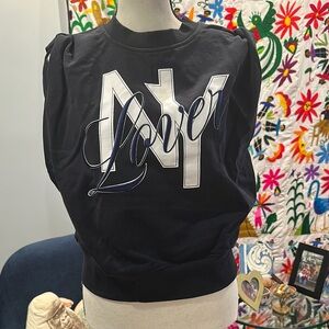 3.1 Phillip Lim Black Sweatshirt with White NY Logo and Navy Script